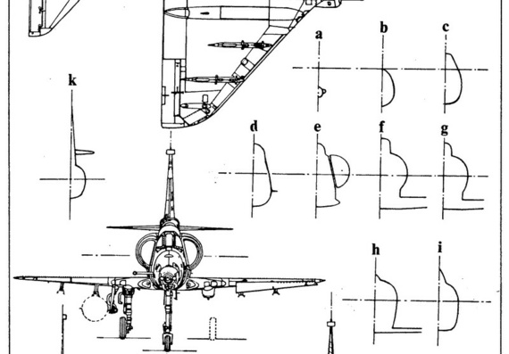 Douglas A-4 Skyhawk aircraft drawings (figures)